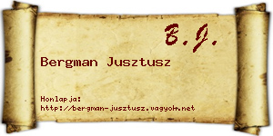 Bergman Jusztusz névjegykártya